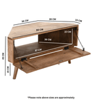 Marlow Light Mango Wood Corner TV Stand - Joe’s Haven