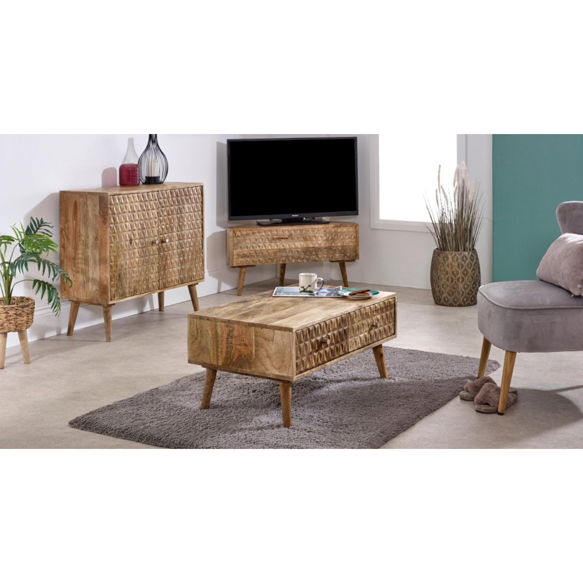 Marlow Light Mango Wood 2 Door Sideboard - Joe’s Haven