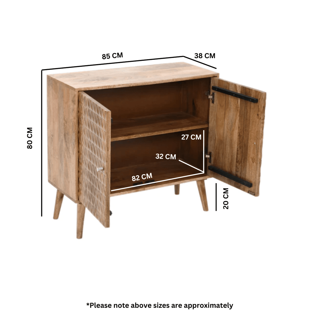 Marlow Light Mango Wood 2 Door Sideboard - Joe’s Haven