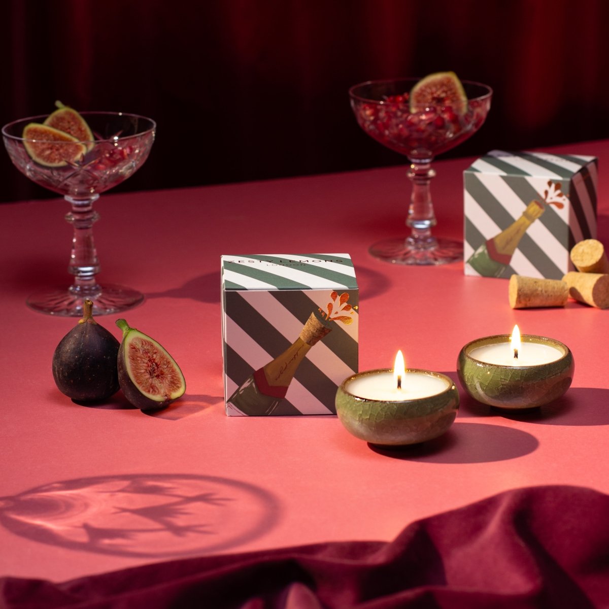 Sparkle Season: Celebrate Tea Lights (Box of 2) - Pink Fizz & Polemo - Joe’s Haven