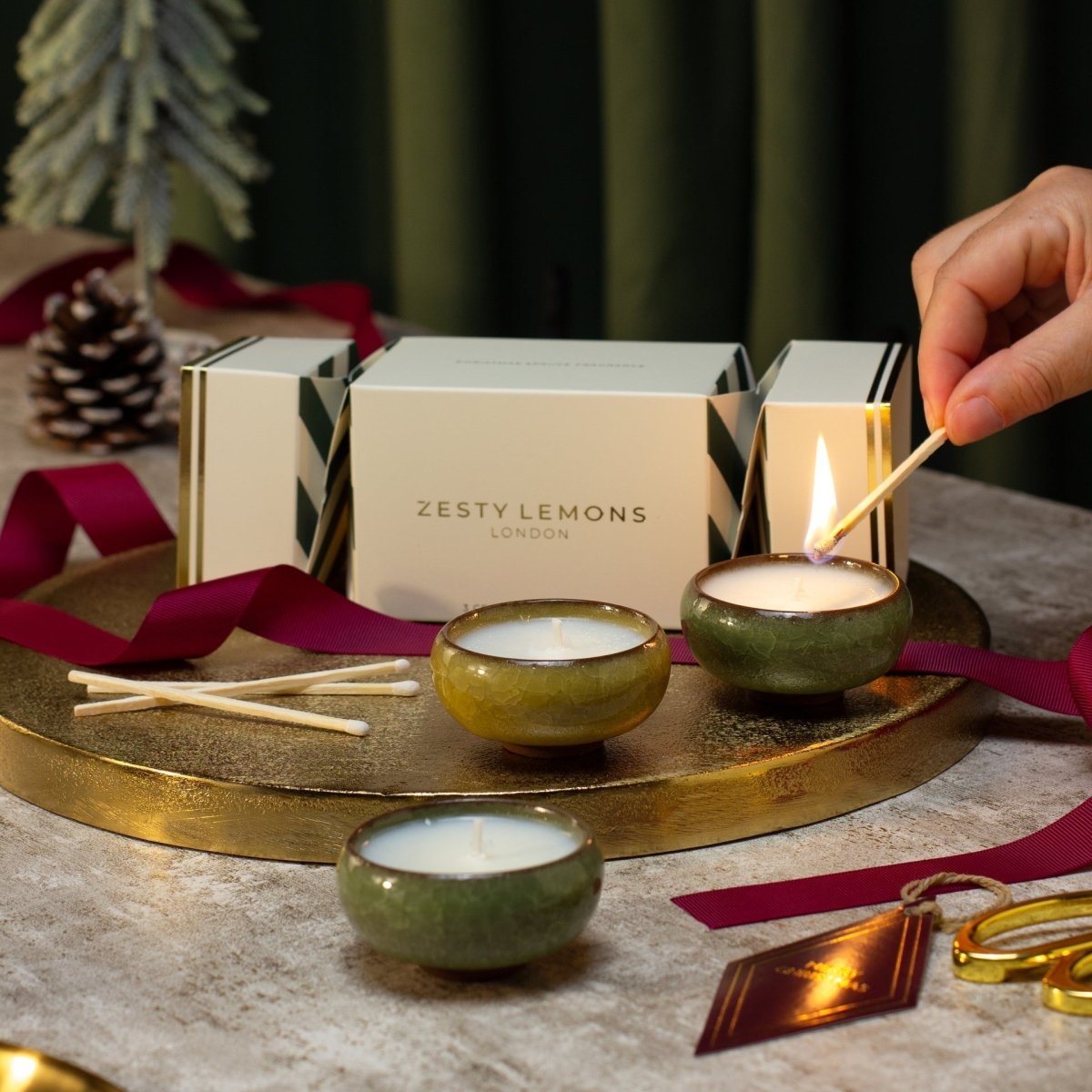Under the Tree: Olive Tea Light Cracker (Box of 3) - Cypress & Fig - Joe’s Haven