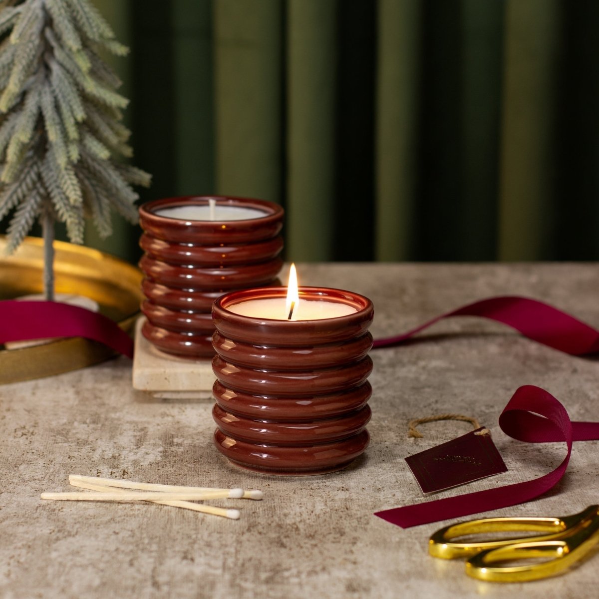 Under the Tree: Burgundy Gingerbread Candle - Gingerbread - Joe’s Haven