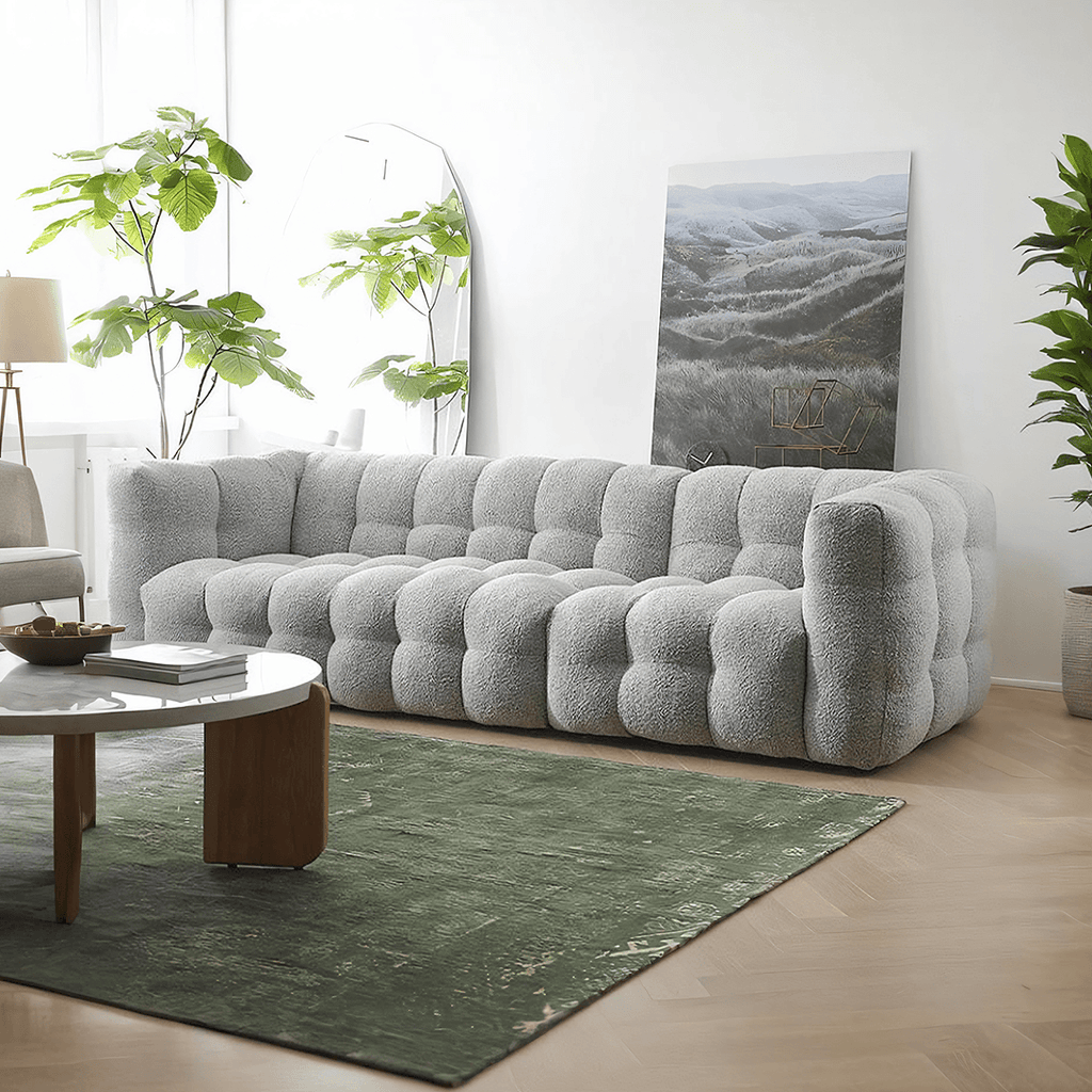 Zobah Two Seater, Three Seater Sofa, Grey Boucle - Joe’s Haven