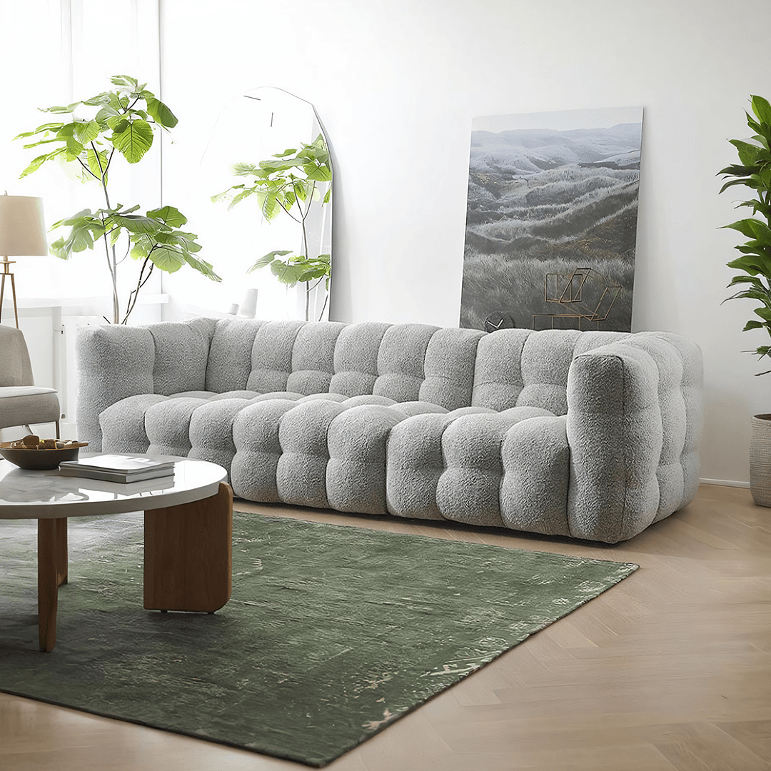 Zobah Two Seater, Three Seater Sofa, Grey Boucle - Joe’s Haven