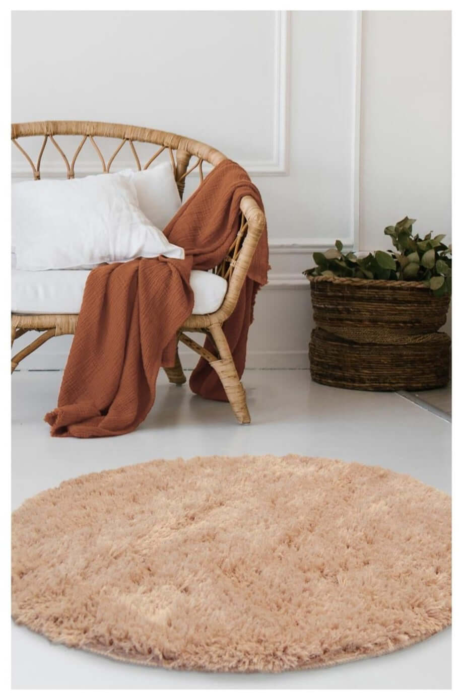 Soft Washable Beige Shaggy Rug | SA-02 - Joe’s Haven