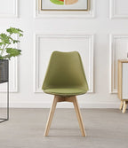 5PCs Dining Set - a White Halo Dining Table & Set of 4 Lorenzo Tulip Dining Chairs with Padded Seat - Joe’s Haven