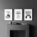 Abstract Painting Black And White | Set of 3 wall art prints - Joe’s Haven