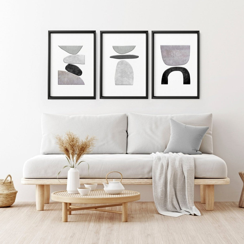 Abstract Painting Black And White | Set of 3 wall art prints - Joe’s Haven