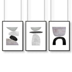 Abstract Painting Black And White | Set of 3 wall art prints - Joe’s Haven