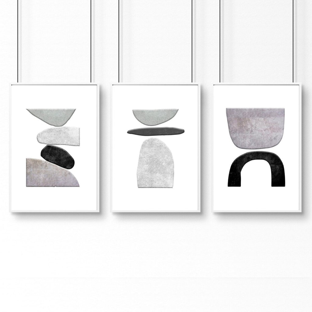 Abstract Painting Black And White | Set of 3 wall art prints - Joe’s Haven
