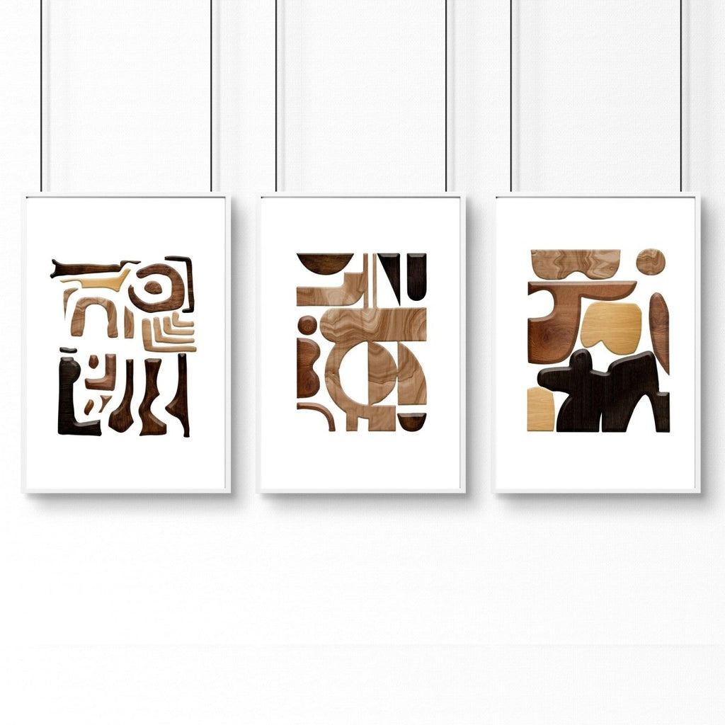 Abstract Wall Art Painting | Set of 3 wall art prints - Joe’s Haven