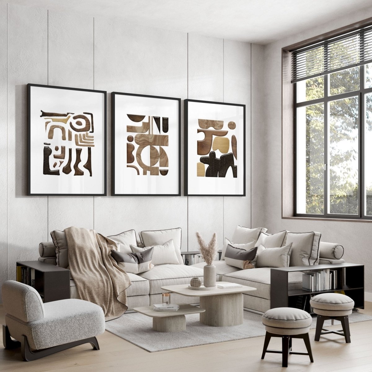 Abstract Wall Art Painting | Set of 3 wall art prints - Joe’s Haven