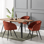 Vittorio Rocco LUX 5PCs Dining Set includes an Oak Dining Table and Set of 4 Dining Chairs - Joe’s Haven