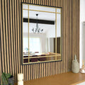 Aimi - Black & Gold Metal Rectangle Window Mirror - 95cm x 120cm - Joe’s Haven