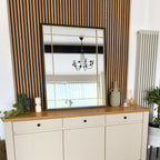 Aimi - Black & Gold Metal Rectangle Window Mirror - 95cm x 120cm - Joe’s Haven