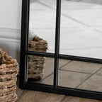 Aimi - Full Length Black Metal Rectangle Window Mirror - 180cm x 90cm - Joe’s Haven