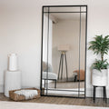 Aimi - Full Length Black Metal Rectangle Window Mirror - 180cm x 90cm - Joe’s Haven