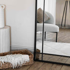 Aimi - Full Length Black Metal Rectangle Window Mirror - 180cm x 90cm - Joe’s Haven