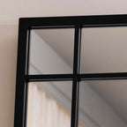 Aimi - Full Length Black Metal Rectangle Window Mirror - 200cm x 120cm - Joe’s Haven