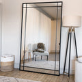 Aimi - Full Length Black Metal Rectangle Window Mirror - 200cm x 120cm - Joe’s Haven