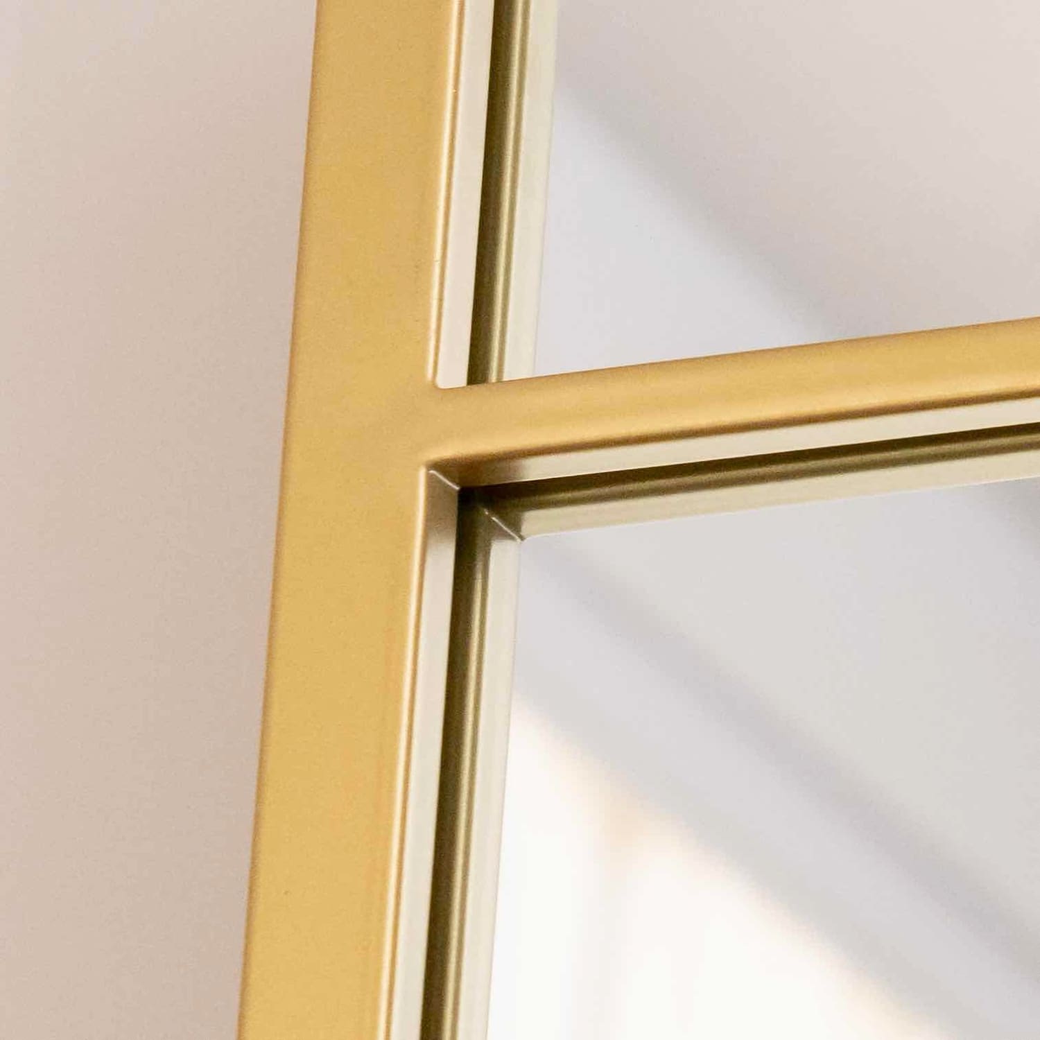 Aimi - Full Length Gold Metal Rectangle Window Mirror - 180cm x 105cm - Joe’s Haven
