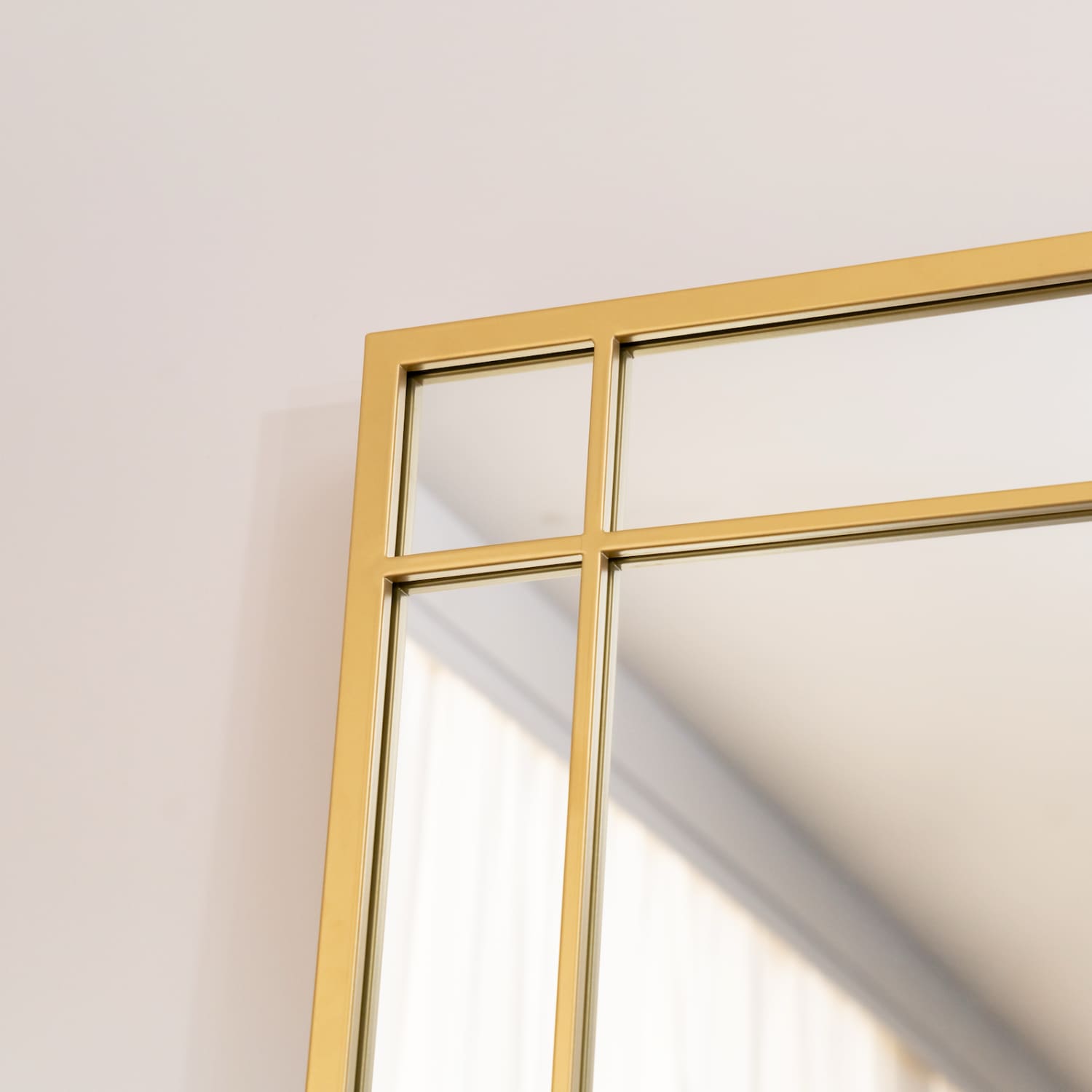 Aimi - Full Length Gold Metal Rectangle Window Mirror - 180cm x 105cm - Joe’s Haven