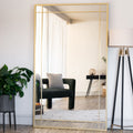 Aimi - Full Length Gold Metal Rectangle Window Mirror - 180cm x 105cm - Joe’s Haven