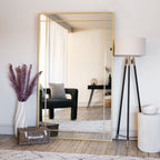 Aimi - Full Length Gold Metal Rectangle Window Mirror - 180cm x 90cm - Joe’s Haven