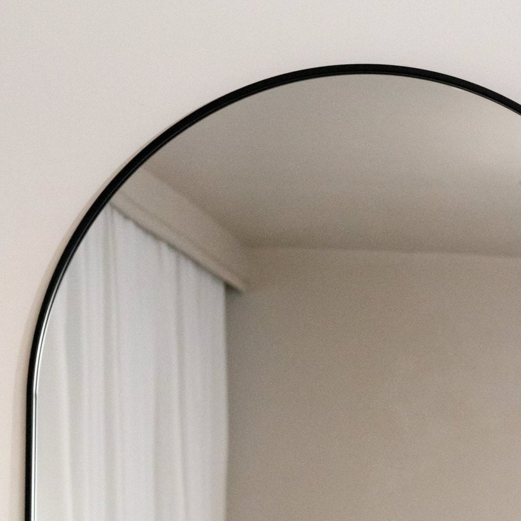 Akiko - Black Metal Arched Mirror - 120cm x 95cm - Joe’s Haven
