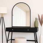 Akiko - Black Metal Arched Mirror - 120cm x 95cm - Joe’s Haven