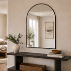 Akiko - Black Metal Arched Mirror - 120cm x 95cm - Joe’s Haven