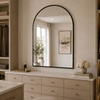 Akiko - Black Metal Arched Mirror - 120cm x 95cm - Joe’s Haven