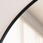 Akiko - Black Metal Arched Mirror - 70cm x 50cm - Joe’s Haven