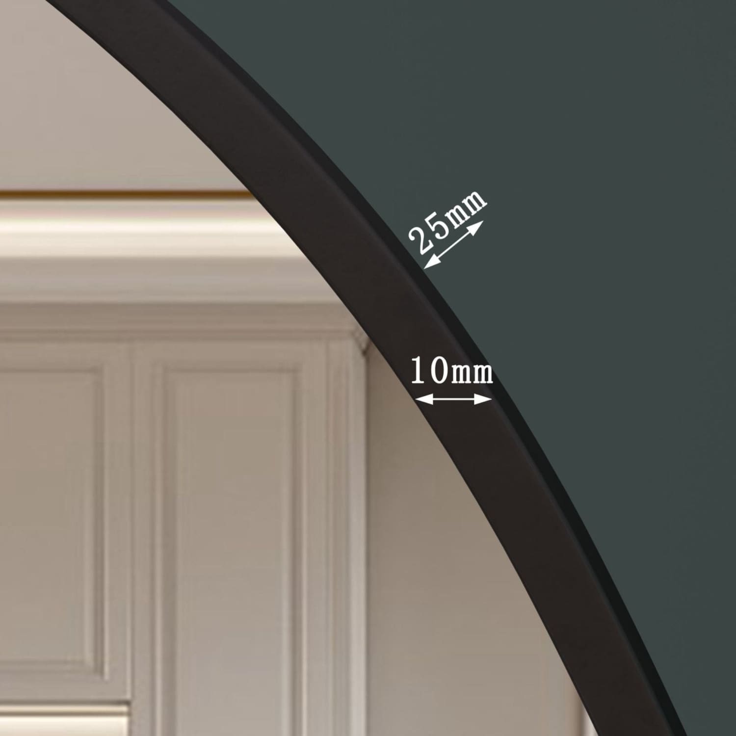 Akiko - Black Metal Arched Mirror - 95cm x 120cm - Joe’s Haven