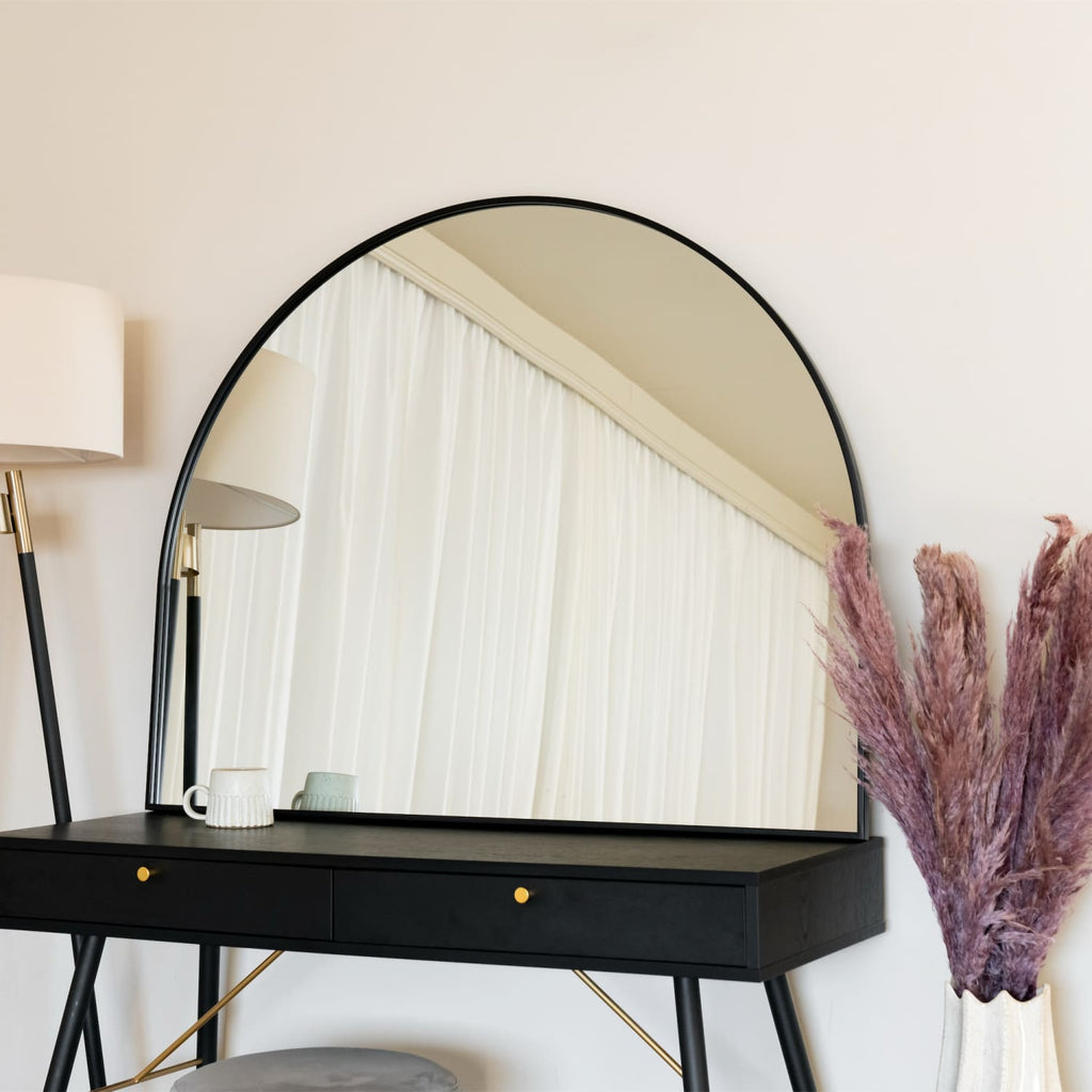 Akiko - Black Metal Arched Mirror - 95cm x 120cm - Joe’s Haven