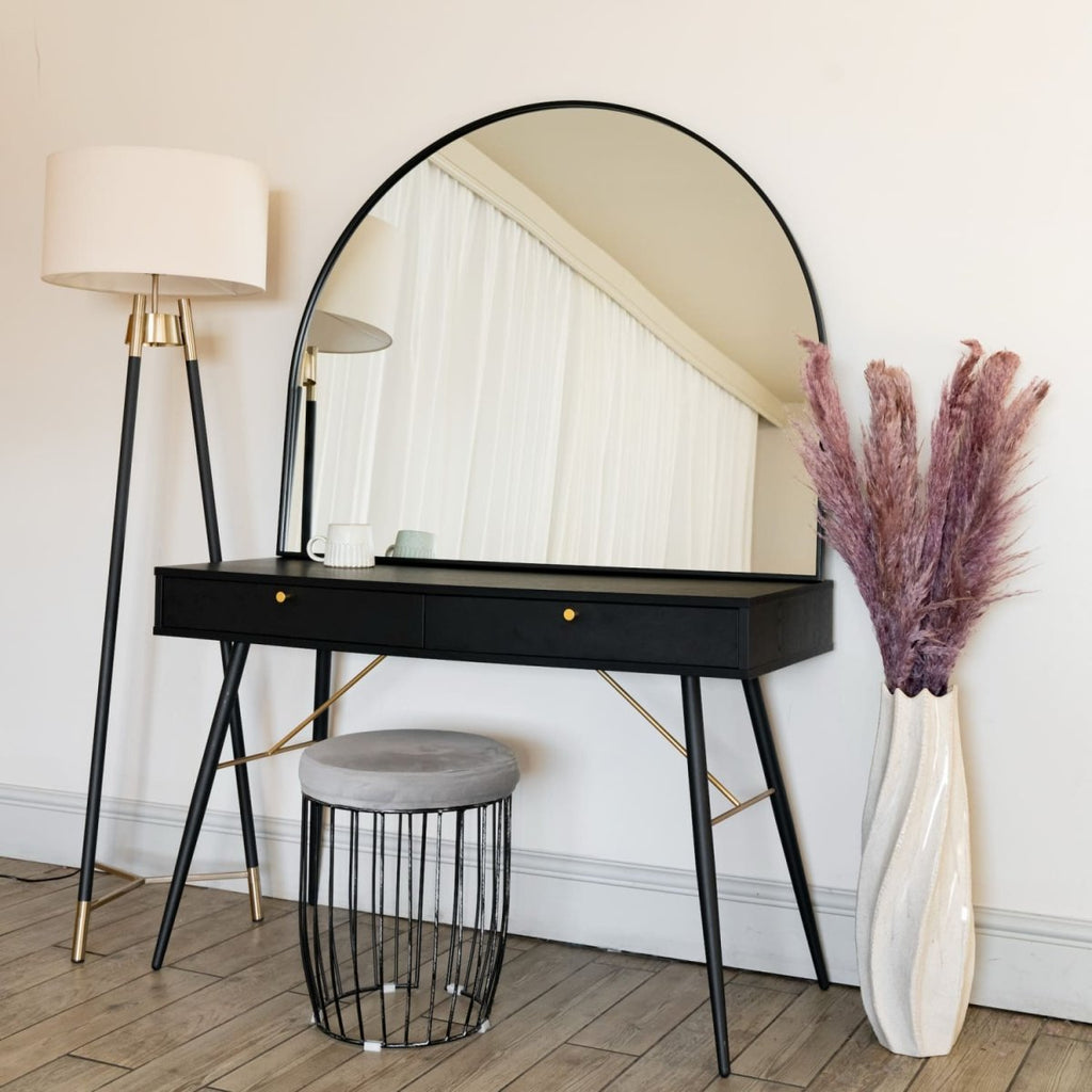 Akiko - Black Metal Arched Mirror - 95cm x 120cm - Joe’s Haven