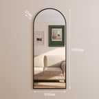 Akiko - Full Length Black Metal Arched Mirror - 150cm x 60cm - Joe’s Haven