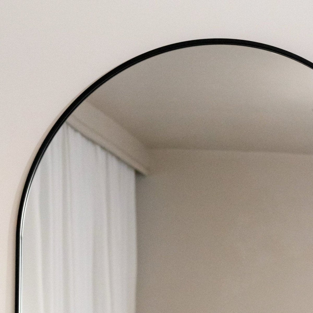 Akiko - Full Length Black Metal Arched Mirror - 160cm x 60cm - Joe’s Haven