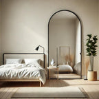 Akiko - Full Length Black Metal Arched Mirror - 180cm x 90cm - Joe’s Haven