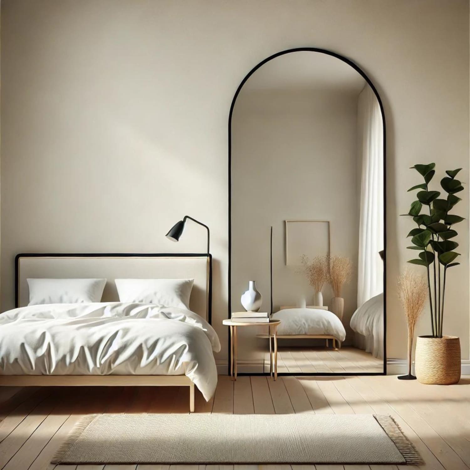 Akiko - Full Length Black Metal Arched Mirror - 180cm x 90cm - Joe’s Haven
