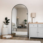Akiko - Full Length Black Metal Arched Mirror - 180cm x 90cm - Joe’s Haven