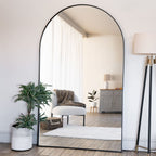 Akiko - Full Length Black Metal Arched Mirror - 200cm x 120cm - Joe’s Haven