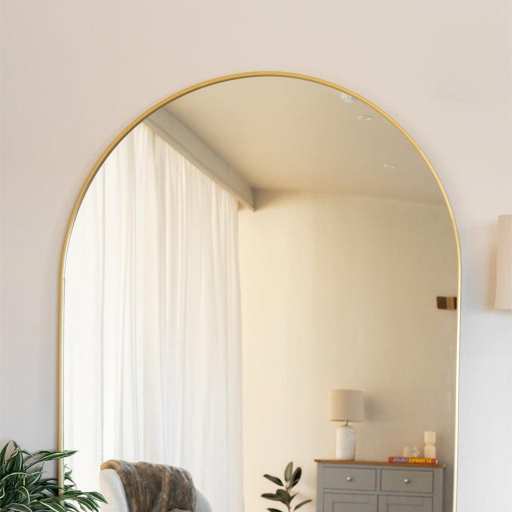 Akiko - Full Length Gold Metal Arched Mirror - 150cm x 60cm - Joe’s Haven
