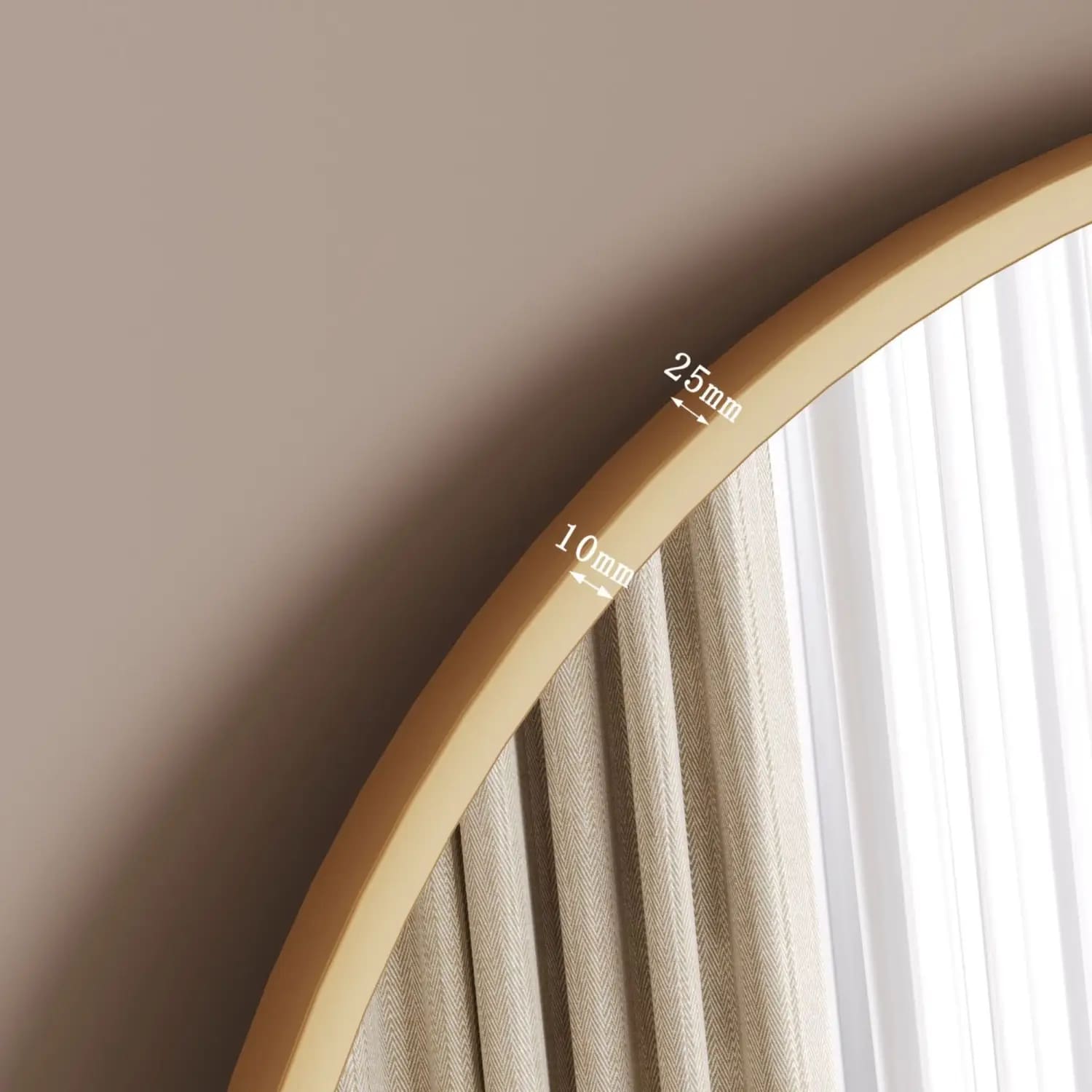 Akiko - Full Length Gold Metal Arched Mirror - 160cm x 60cm - Joe’s Haven