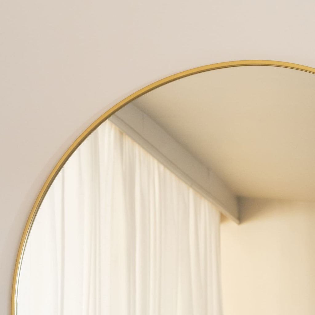 Akiko - Full Length Gold Metal Arched Mirror - 180cm x 105cm - Joe’s Haven