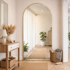 Akiko - Full Length Gold Metal Arched Mirror - 180cm x 90cm - Joe’s Haven