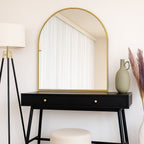 Akiko - Gold Metal Arched Mirror - 120cm x 95cm - Joe’s Haven