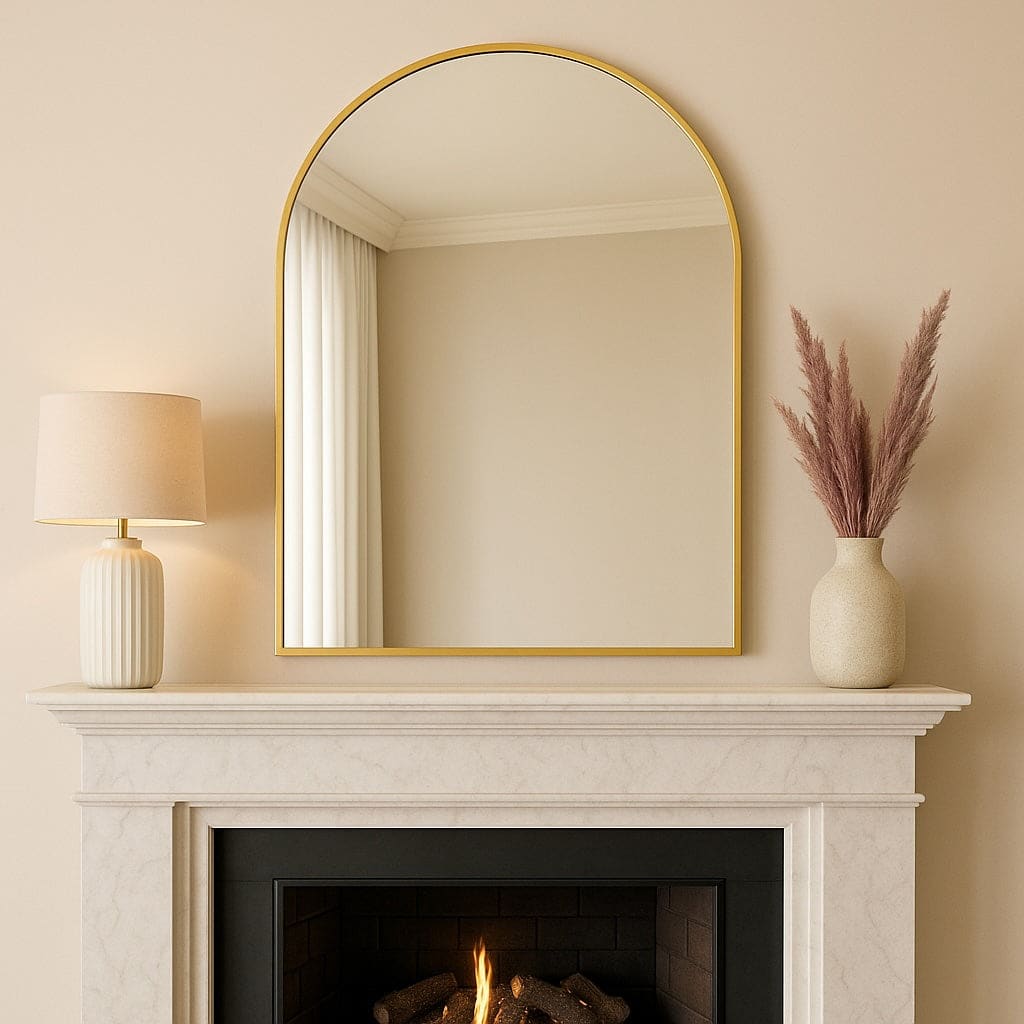 Akiko - Gold Metal Arched Mirror - 120cm x 95cm - Joe’s Haven