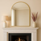 Akiko - Gold Metal Arched Mirror - 120cm x 95cm - Joe’s Haven