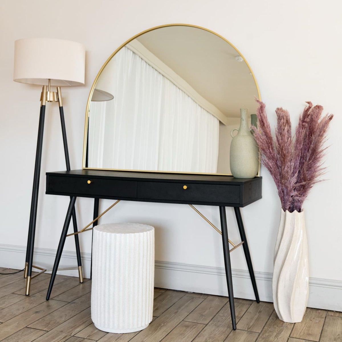 Akiko - Gold Metal Arched Mirror - 95cm x 120cm - Joe’s Haven